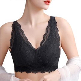 FLYSHION Wireless Bra, Underarm Height, Correction Bra, Ultra Push Bust Up, Cleavage Creation, Full Lace, Postpartum Bra, Beautiful Breasts, Breathable, Comfortable, Soft, Day and Night