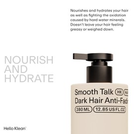 Hello Klean Smooth Talk Dark Hair Anti-Fading Conditioner - Hydrates & Repairs to Reverse Damage Caused by Hard Water - Stop Colour Fading & Protect Against Brassiness - With UV Protection