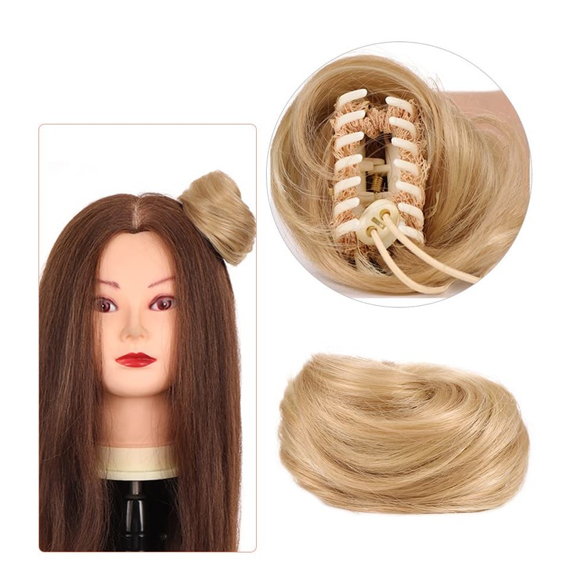 Extensiones de cabello con pinza para moño desordenado, cola de