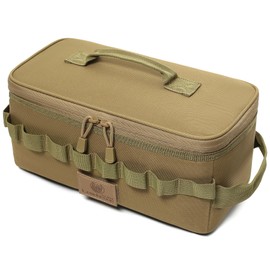 Tactical Camping Storage Bag 9L Tactical Utility Tote Bag Camping Cookware Organizer Trunk Organizer (Khaki)