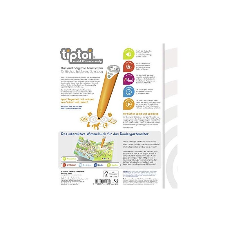 Ravensburger tiptoi® Mein großes Wimmel Book Plus Free Kids 'Stickers