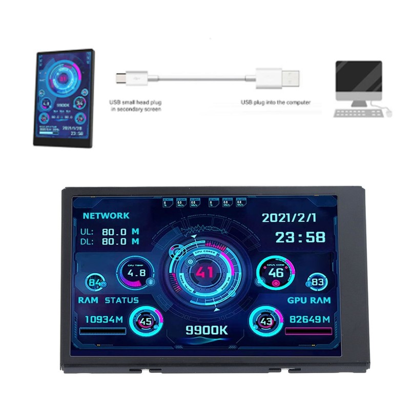 3.5in Display Screen Monitor Set 360° Rotatable IPS Full View