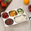 AIYoo Set of 2 Stainless Steel Rectangular Divided Plates Tray