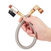 Extended Tank Drain Valve Assembly Kit Flexible Braided Steel Tube