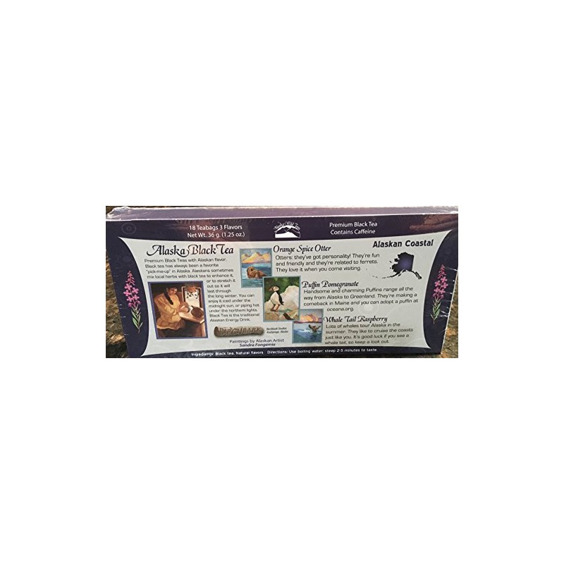 Alaska Alaskan Black Coastal Tea Sampler 18c ct 3 Flavors