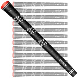 KNLY Wrap Golf Grips Set of 13 Anti-Slip TPE Rubber Composite Material, All-Weather Standard/Medium Mixed Golf Club Grips, 7 Colors to Choose From (Standard, Black-Red)