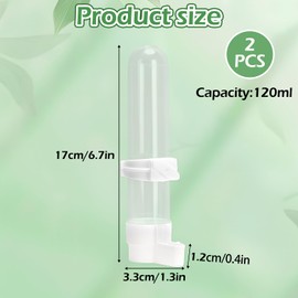 Bird Bath, Pack of 2 Automatic Bird Bath for Parrots, Budgies, Parakeets and Cockatiels, Bird Cage Bath with 120 ml Capacity (White)