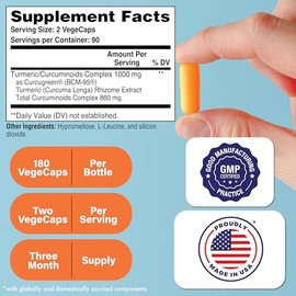 Health Thru Nutrition Complejo de Curcumina de Cúrcuma 1000Mg | Como Bcm-95 Curcugreen Clínicamente Estudiado | Certificado Vegano | (sin Ogm e Hipoalergénico (paquete de 180))