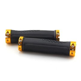 Universal Bicycle Grips, E-Bike Handlebar Grips Quad Grips ATV Bicycle Grip Rubbers 2 x 22 mm (Gold)