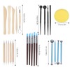 25Pcs Pottery Tools Clay Sculpting Dotting Pens Fondant Ball Stick