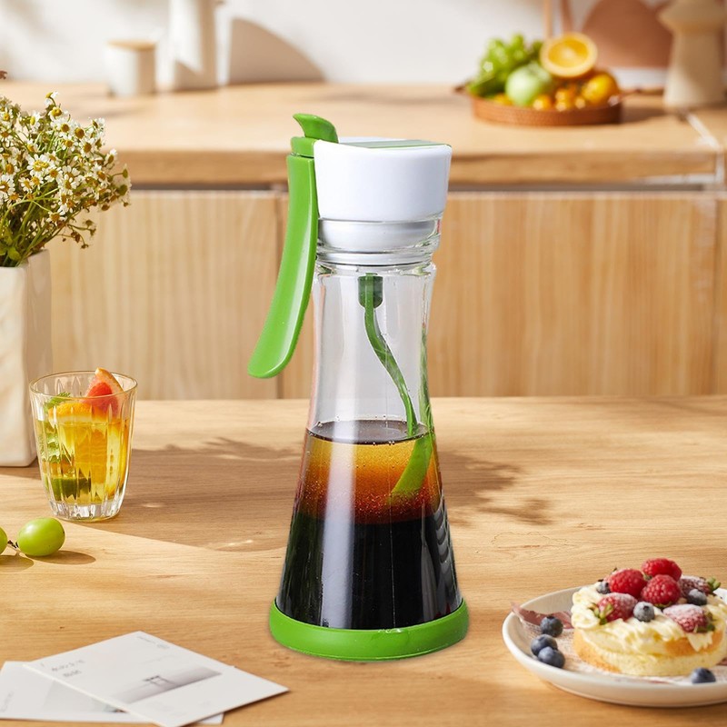 Qianly Manual Stirring Bottle Salad Dressing Shaker Bottle Dishwasher Safe