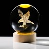 AOFEGRLT 3D Laser Etched Eagle Crystal Ball, Eagle Statue Decor