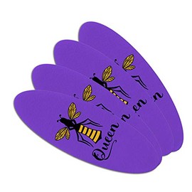 Queen Bee Double-Sided Oval Nail File Emery Board Set 4 Pack