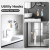 WingWider Shower Hooks for Inside Shower,No-Drill Removable&Reusable Towel Hooks for