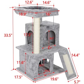 Segawe Cat tree Tower Pet House Great For Multiple Cats Scratcher Play House Condo 34"