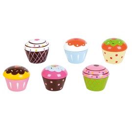 Lelin Wooden Food Muffins Toy Shop Play Kitchen Accessories Food Cupcakes