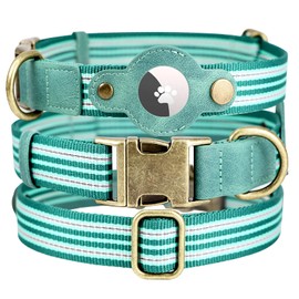 Airtag Dog Collar, Reflective Collar w Airtag Holder for Small Dogs(Green)