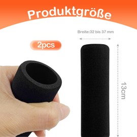 Motorrad Schaumstoff Griffe Griffüberzieher Schaumgriff - 32-37 mm Durchmesser Lenkergriff Fahrradgriffe, Schaumstoffgriff, Ideal für Motorrad Mountainbike (2 Stücke, Schwarz)