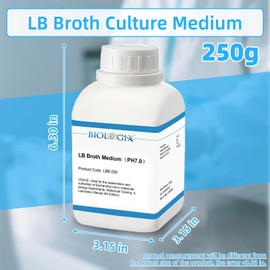 LB Broth Medium Powder, 250g/Bottle, Laboratory Grade with Tryptone, Yeast Extract & Sodium Chloride, 1 Bottles/Case