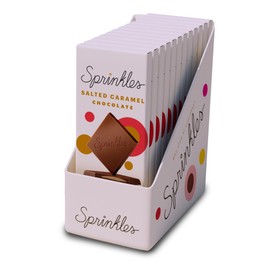 Sprinkles Chocolate Bar, Inspired by our Iconic Cupcake Flavors, 2.8oz Bars, Chocolate Snack, Naturally Flavored, Frosting Filled (12 Count, Salted Caramel)