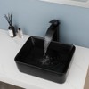 KECTIAKL Bathroom Vessel Sink 16 Inch Black Ceramic Sink Bowl,Above