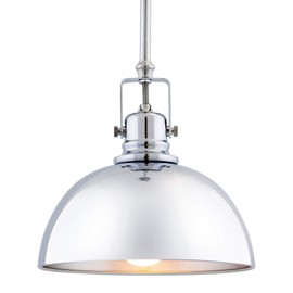 Kira Home Belle 9" Modern Industrial 1-Light Pendant Light, Adjustable Length + Shade Swivel Joint, Chrome Finish
