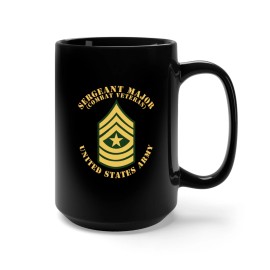 MIP Black Mug 15oz - Army - Sergeant Major - SGM - Combat Veteran - Flat X 300