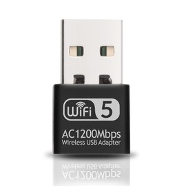 SKYBESS 1200Mbps Mini USB WiFi Adapter for PC, 5G+2.4G Dual Band Wireless Network Adapter for Desktop Laptop, High Speed WiFi Dongle Stick, Compatible with Windows 11/10/8.1/8/7/XP/Vista, Mac OS