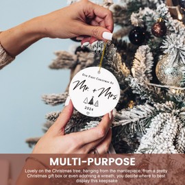 Wedding Gifts for Couples 2024, Our First Christmas Married Ornaments, 1st Christmas as Mr and Mrs Gifts, Bridal Shower Gift, Just Married Gifts for Newlywed Couples