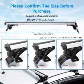 KEEPDSGN For Honda Civic Sedan Hatchback 48" Car Top Roof Rack Cross Bar Luggage Carrier