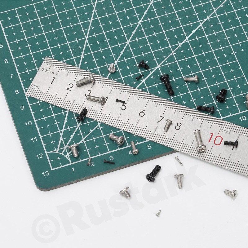 Rustark 1200Pcs 24 Sizes Black Phillips Pan Head Machine Screws