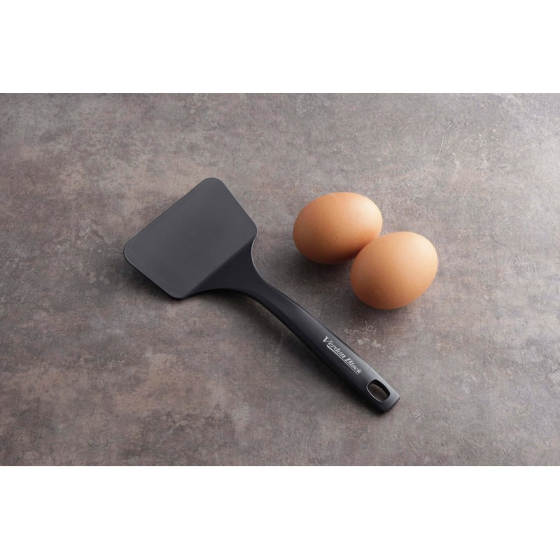 Shimomura Kogyo Verdun Black VB-207 Nylon Tamagoyaki Turner, Antibacterial, Dishwasher