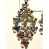 Betsey Johnson Love Fest Flower Chandelier Dangle Earrings Multicolor Crystals