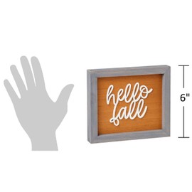 Collins Painting "Hello Fall" Wood Sign - Wooden Tabletop Fall Signs - Rustic Fall Home Décor for Autumn