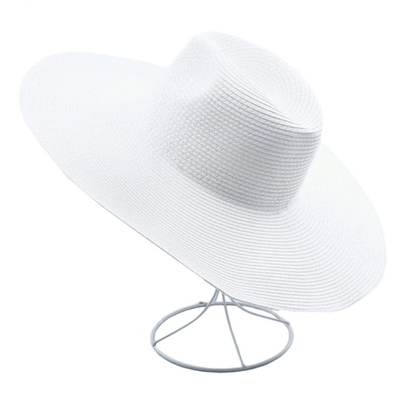 VASANA Straw Hat Women Wide Brim Foldable UV Protection Plain