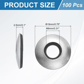 uxcell 100Pcs 5/16" x 3/4" Sealing Washers, 304 Stainless Steel EPDM Bonded Neoprene Rubber Washers for Screws Bolts, Silver&Black