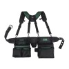 Masterforce 18 Pocket Pro Carpenters Tool Belt Steel Buckle Padded Suspenders 2 Hammer Loops