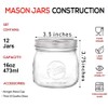 Tebery 12 Pack Wide Mouth Home Glass Mason Jars with