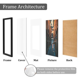 MEGAROOM A4 Wood Picture Frame Set of 2 - Photo Frame for 8.3 x 11.7 In (21 x 29.7 cm) Photo Wall Hanging - Picture Frame with Clear Perspex Front - Wall Mounting to Hang Portrait or Landscape (Black)