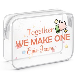 Sazuwu Team Gifts for Employees Clear Makeup Bags with Zipper Team Appreciation Gifts for Coworkers Funny Team Office Gifts Cosmetic Travel Bag Organizer Inspirational Gifts for Work Team