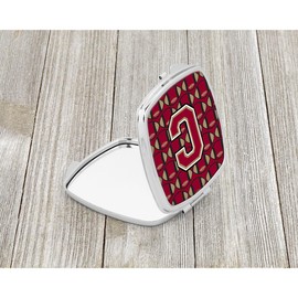 Caroline's Treasures Letter C Football Garnet and Gold Compact Travel Mirrors, Multicolor