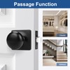 GOBEKOR 2 Pack Black Passage Door Knobs Interior Matte Black