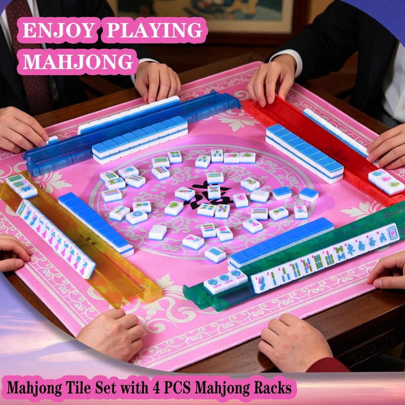 YINIUREN American Mahjong Sets with Pushers 166 Mahjong Tile Set