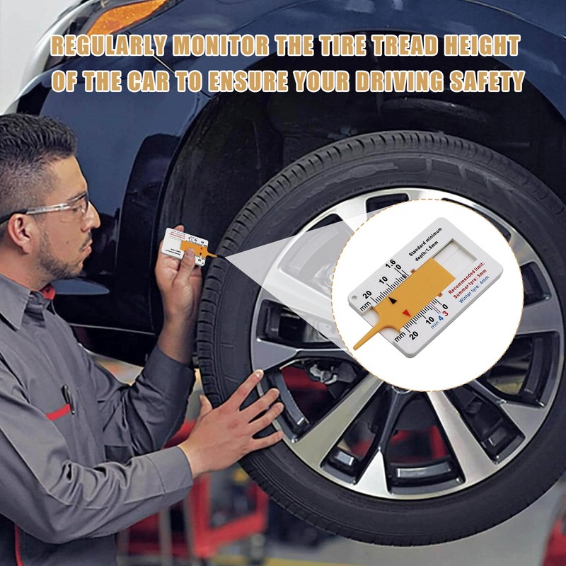 2 Pcs Tyre Tread Depth Gauge UK Portable 0-20 mm