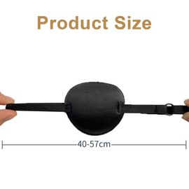 Adjustable Eye Patches, 1 Pack Eye Patch, Adjustable Medical Eye Patches for Adults, Pirate Eye Patch, for Treat Lazy Eye Amblyopia Strabismus, for Left or Right Eyes, Black