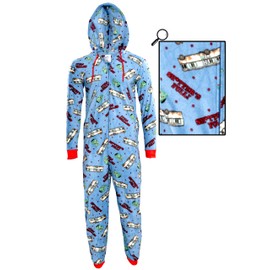 COCO BRANDS National Lampoon's Christmas Vacation Cousin Eddie RV Shitters Full Pajama Jumpsuit (US, Alpha, X-Large, Regular, Regular, Blue)