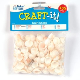 Baker Ross AG838 Mini Natural Shells for Kids Arts and Crafts - Cream (Pack of 150) - Small, White