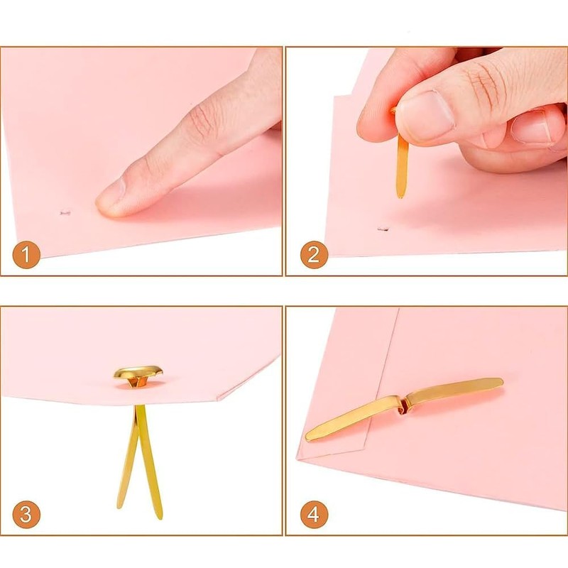 100 Pcs Metal Paper Fasteners, Round Head Split Pins Craft,