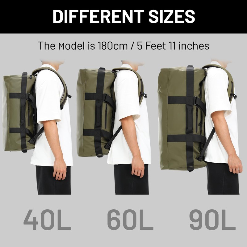 MIER 90L Water Resistant Backpack Duffle Heavy Duty Convertible Duffle
