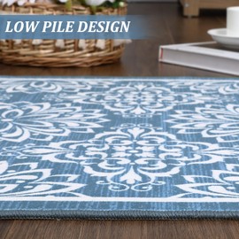 FairOnly Area Rug 5x7 Modern Rug Floral Moroccan Throw Rug Boho Floor Cover Print Boho Rug Non Slip Rug Foldable Washable Accent Rug Floral Chic Carpet Living Room Bathroom Kitchen
